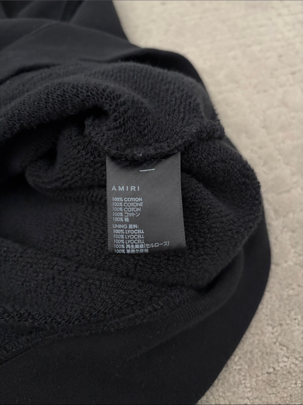 AMIRI Black Hoodie with White Logo - Picture 4 of 7